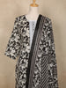 Black Floral Printed Cotton Straight Cut Salwar Suit with Dupatta
