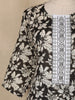 Black Floral Printed Cotton Straight Cut Salwar Suit with Dupatta