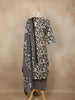 Black Floral Printed Cotton Straight Cut Salwar Suit with Dupatta