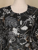 Black Floral Printed Cotton Straight Kurti