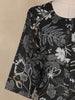 Black Floral Printed Cotton Straight Kurti