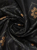 Black Floral Printed Design Chanderi Cotton Saree with Solid Border