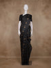 Black Floral Printed Design Chanderi Cotton Saree with Solid Border