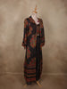 Black Floral Printed Design Cotton Palazzo Suit with Long Jacket
