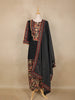 Black Floral Printed Design Cotton Patiala Salwar Suit with Dupatta