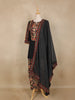 Black Floral Printed Design Cotton Patiala Salwar Suit with Dupatta
