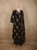 Black Floral Printed Design Cotton Salwar Suit with Dupatta
