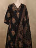 Black Floral Printed Design Cotton Salwar Suit with Dupatta