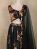Black Floral Printed Design Crepe Bridesmaids Lehenga