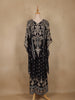 Black Floral Printed Design Crepe Kaftan Suit
