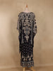 Black Floral Printed Design Crepe Kaftan Suit