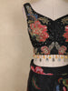 Black Floral Printed Design Organza Lehenga with Dupatta