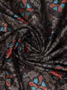 Black Floral Printed Design Tussar Saree with Contrast Border