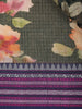 Black Floral Printed Kota Cotton Saree with Contrast Woven Border
