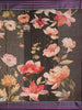 Black Floral Printed Kota Cotton Saree with Woven Border