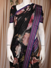 Black Floral Printed Kota Cotton Saree with Woven Border