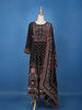 Black Floral Printed Synthetic Salwar Suit - Diadem