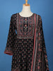 Black Floral Printed Synthetic Salwar Suit - Diadem
