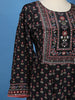 Black Floral Printed Synthetic Salwar Suit - Diadem