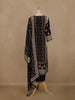Black Floral Printed Synthetic Salwar Suit With Dupatta