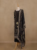 Black Floral Printed Synthetic Salwar Suit With Dupatta