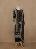 Black Floral Printed Synthetic Salwar Suit With Dupatta
