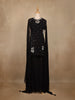 Black Floral Sequin Embroidered Georgette Palazzo Suit