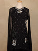 Black Floral Sequin Embroidered Georgette Palazzo Suit