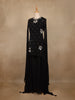 Black Floral Sequin Embroidered Georgette Palazzo Suit