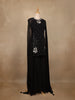Black Floral Sequin Embroidered Georgette Palazzo Suit