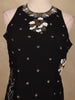 Black Floral Sequin Embroidered Georgette Palazzo Suit