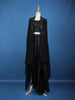 Black Floral Sequins Design Satin Skirt Top