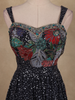 Black Floral Sequins Embroidered Design Georgette Gown