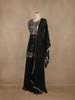 Black Floral Sequins Embroidered Georgette Palazzo Suit