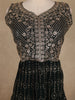 Black Floral Sequins Embroidered Georgette Palazzo Suit