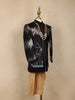 Black Floral Sequins Embroidered Kids Velvet Sherwani Set