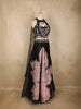 Black Floral Sequins and Beads Embroidered Design Net Party wear Lehenga