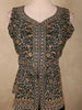 Black Floral Thread Embroidered Design Georgette Palazzo Suit with Dupatta