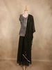 Black Floral Thread Embroidered Design Georgette Palazzo Suit with Dupatta