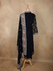 Black Floral Thread Embroidered Design Georgette Salwar Suit with Dupatta