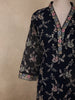 Black Floral Thread Embroidered Design Georgette Salwar Suit with Dupatta
