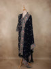 Black Floral Thread Embroidered Design Georgette Salwar Suit with Dupatta