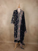 Black Floral Thread Embroidered Design Georgette Salwar Suit with Dupatta