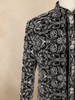 Black Floral Thread Embroidered Design Velvet Indo-Western Sherwani Set