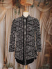 Black Floral Thread Embroidered Velvet Indo-Western Sherwani