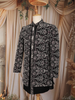 Black Floral Thread Embroidered Velvet Indo-Western Sherwani