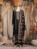 Black Floral Thread and Mirror Embroidered Design Georgette Palazzo Suit