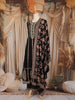 Black Floral Thread and Mirror Embroidered Design Georgette Palazzo Suit