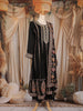 Black Floral Thread and Mirror Embroidered Design Georgette Palazzo Suit