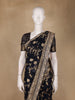 Black Floral Woven Design Banarasi Silk Saree